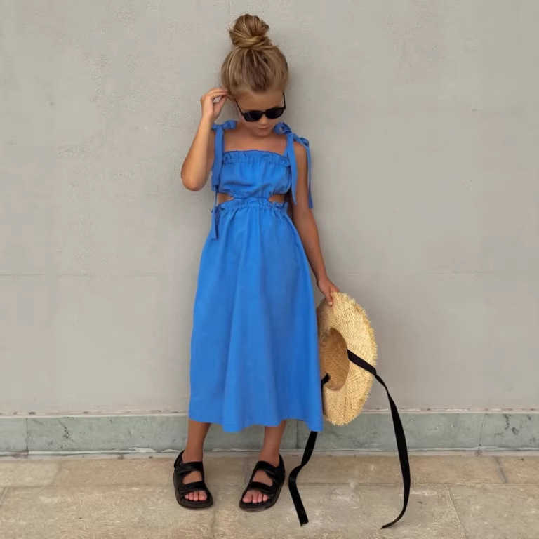 Dress Girls 2026 Spring Summer Current Korean Version Suspender One Line Strapless Princess Temperament Dress S261016RV8M