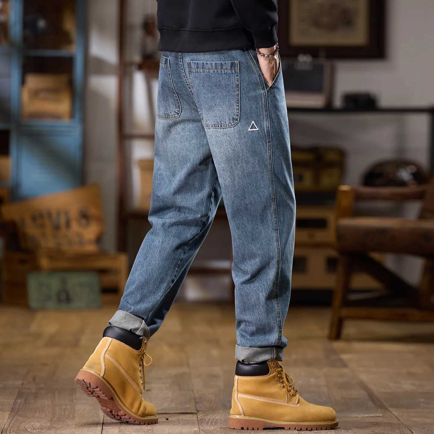 Men's Jeans Classic Men's Harem Jeans Autumn New Style Fashion Retro Loose Jeans Street Hip Hop Y2k baggy Work PantsT261016