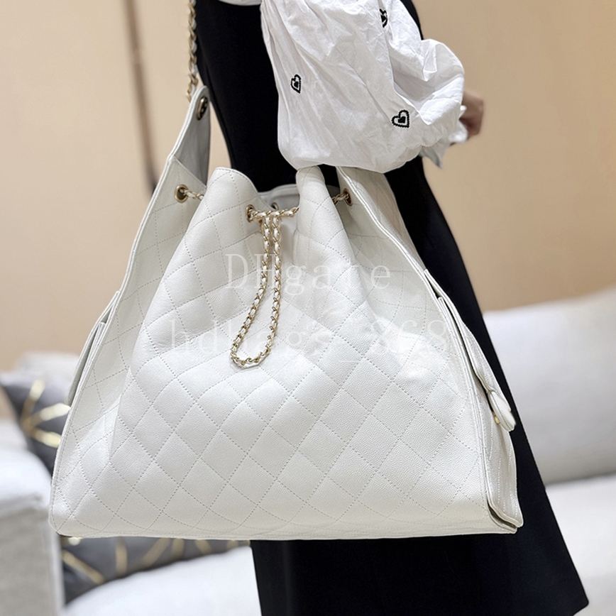 Master quality 25 Extra large size Handbag Designer Shoulder bag Bucket bag Shopping bags Hobo bag Luxury Calfskin Leather Tote Chain bag 42cm With