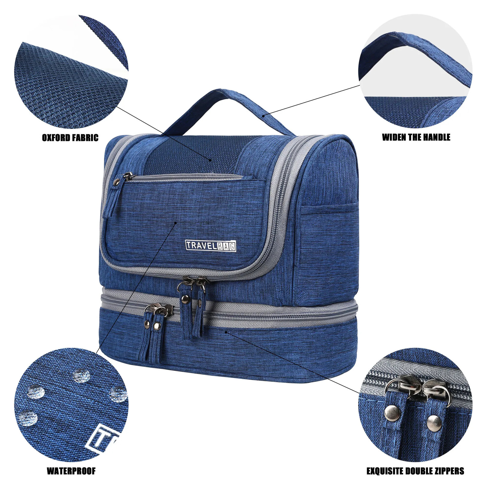 Portable Toiletry Washbag with Hanging Hook Men Makeup Bag Wash Travel Organizer Women Cosmetic Storage 261009