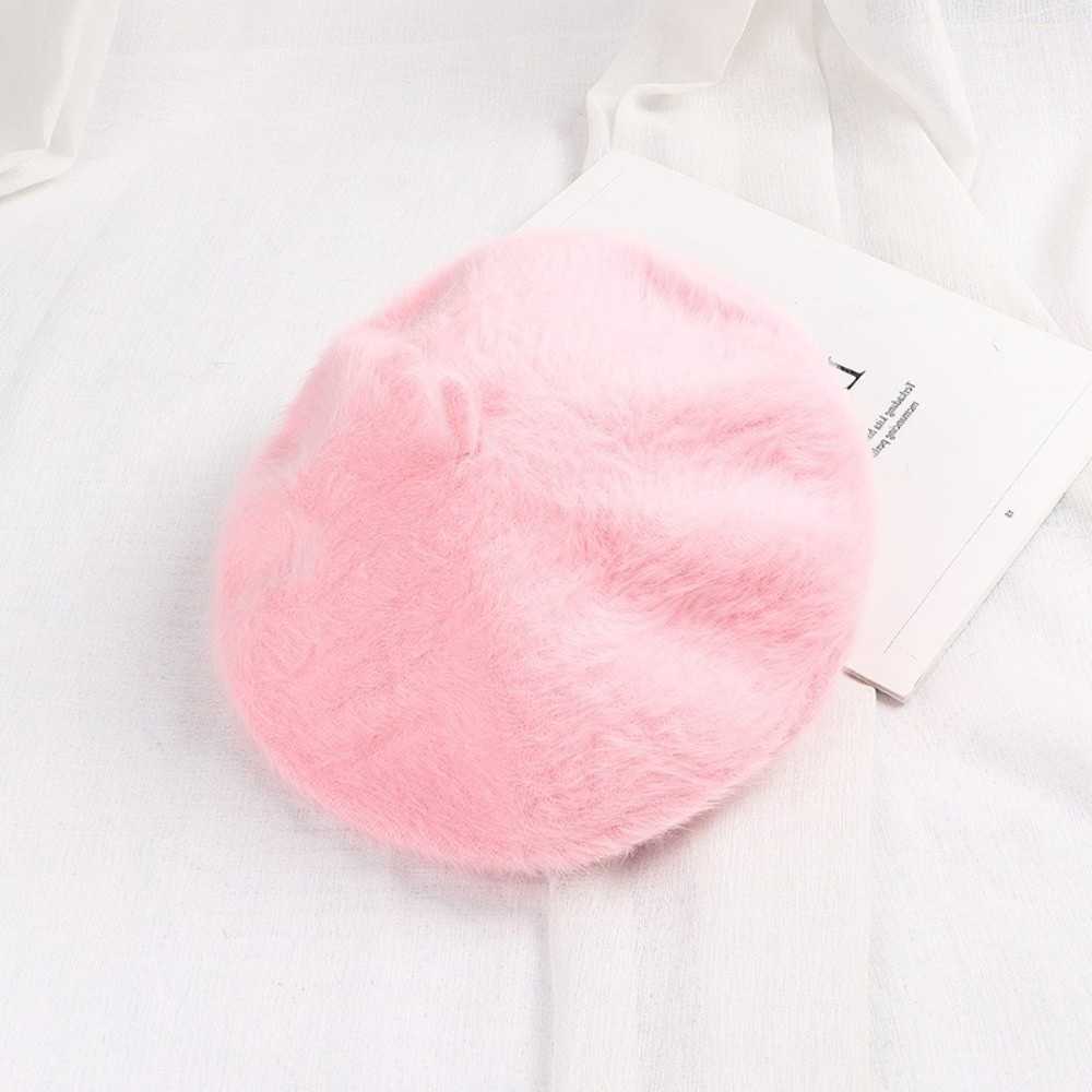 Solid Elegant Color French Beret Hat Flat Crown Furry Newsboy Beanie Hat Warm Lining Soft Painter Beret Hat For Women S26101683SC