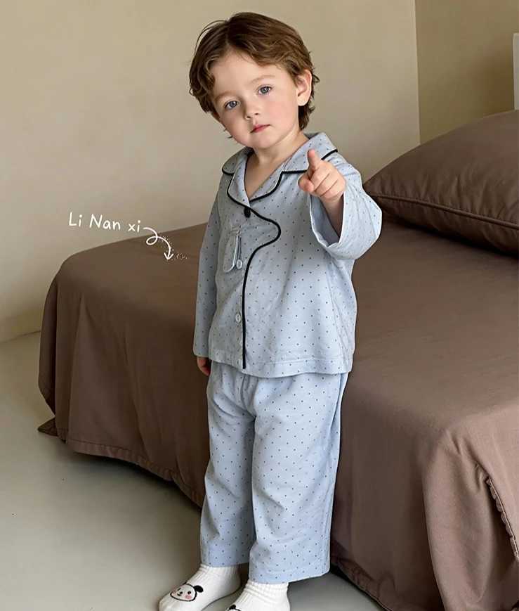 Pajamas Children He Clothing Set 2026 Spring New Baby Spwear Long Sle Long Pants Two Piece SetW261019