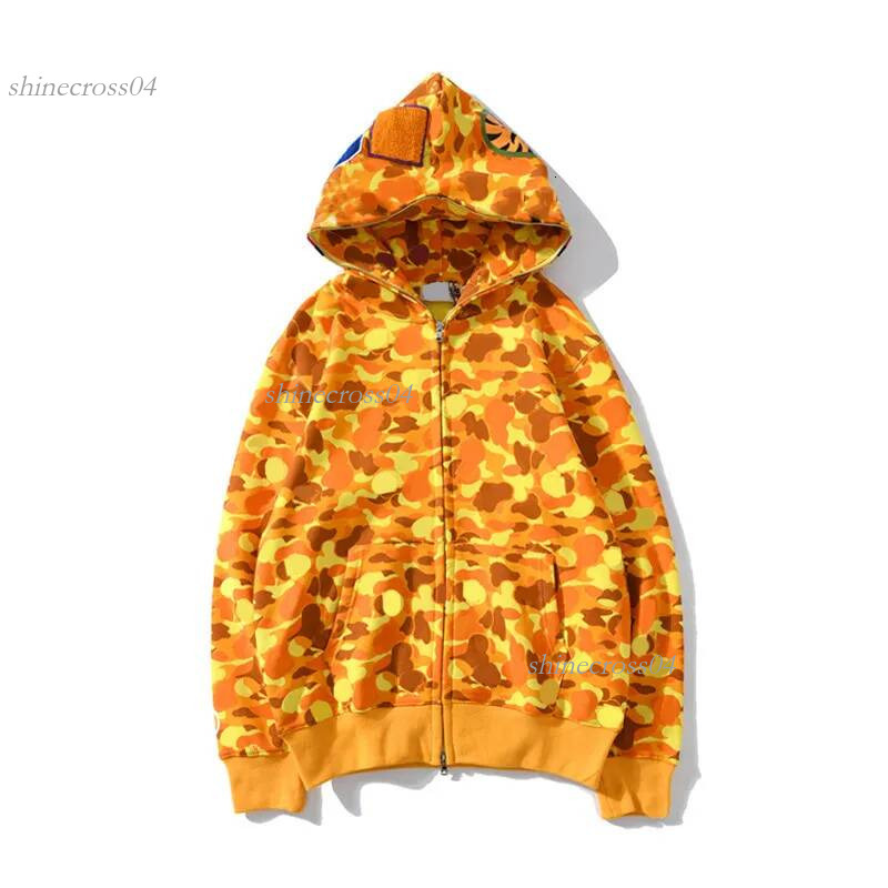 ape hoodie Designer Shark Hoody Classic Full Zip Up Outerwear High Quality Mens Womens Fashion Camouflage Print Single Cap Hoodie Hot Sale bathing A