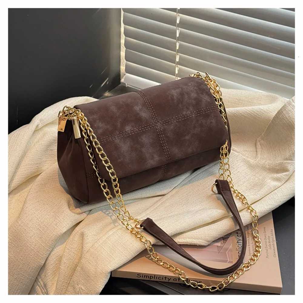 Totes New Suede Leather Shoulder Bag Large Capacity Chain Crossbody Bag Square Handbag Women X261016