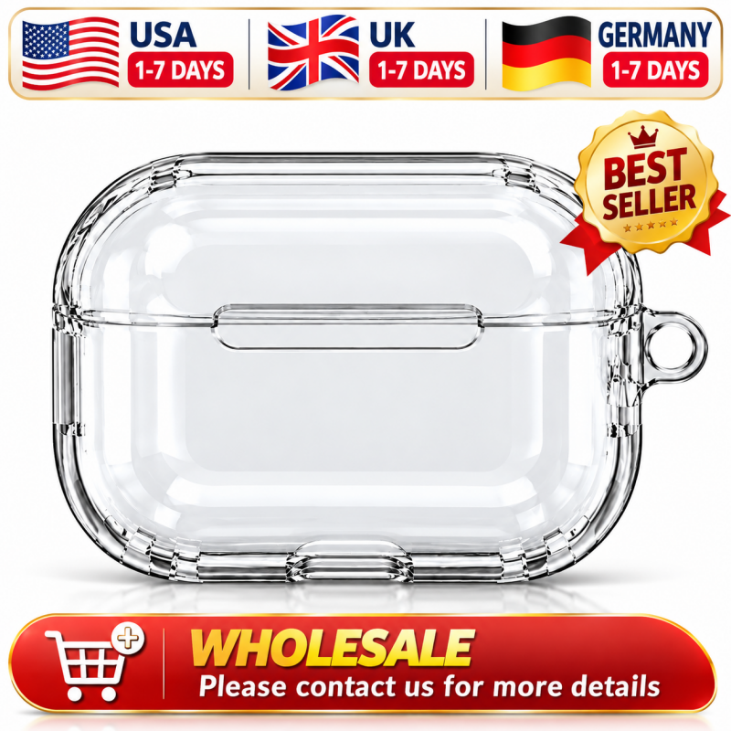 Clear Protective Case for AirPods 4 / AirPods Pro 3, Transparent Wireless Earbuds Charging Case Cover, Fast Shipping, Free Shipping, Premium Quality