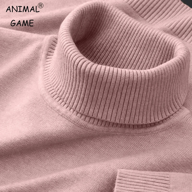 Autumn Women Turtleneck Knitted Sweaters Solid Color Breathable Pullovers Winter Warm Outdoor Streetwear Basic Business Tops 261008