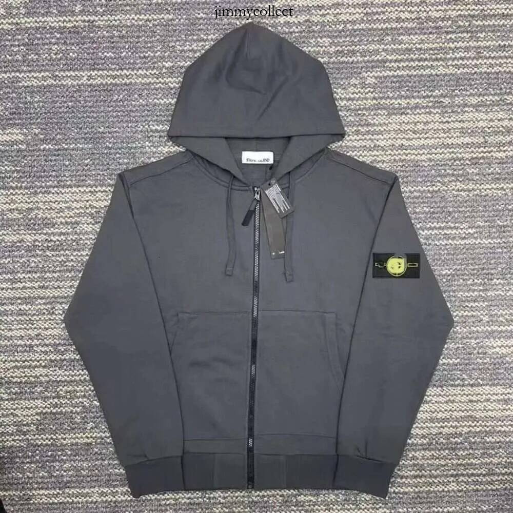 stone Cross Border Designer Clothing Stone Embroidered Unisex Solid Mens Color Casual Sports Hoodie Jacket Compass Sleeve Zipper Sweatshirt Technica