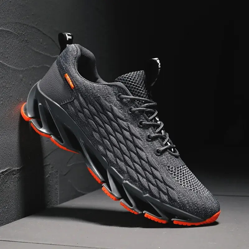 Men Running Shoes Men's Red Blade Sneakers Breathable Knit Mesh Running Shoes Non Slip Shock Absorption Athletic sports Trainers For Sports Cas