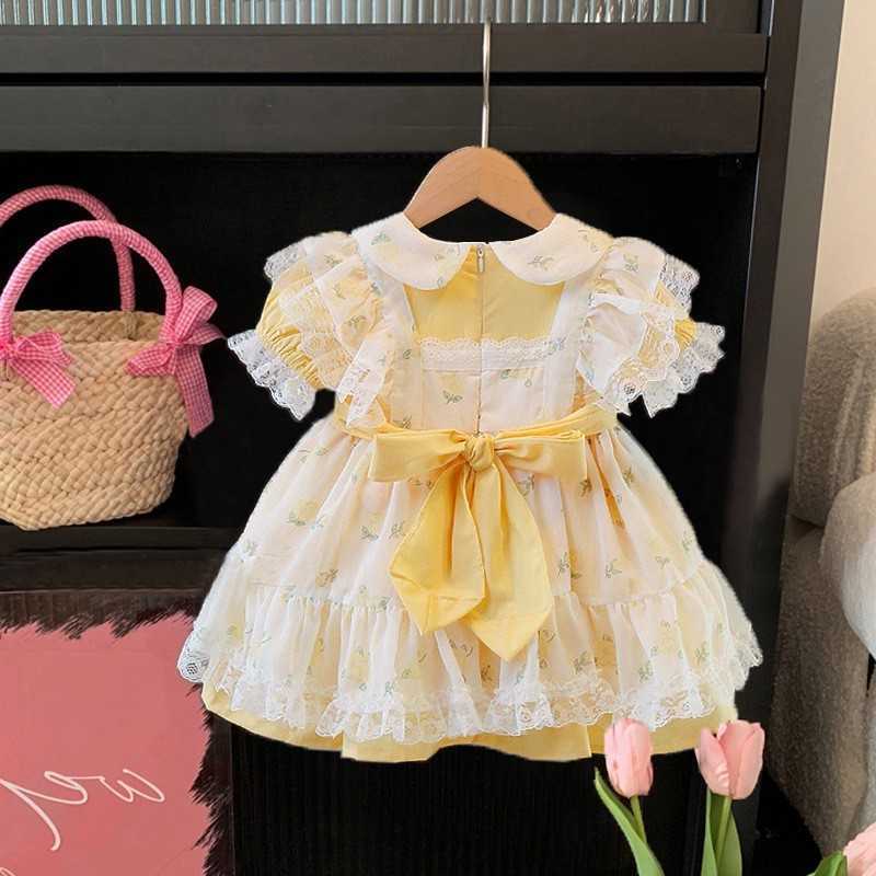 New 2025 Girl Lolita Summer Fashion Cute Childrens Le Short Sleeved Dress S261016SLIM
