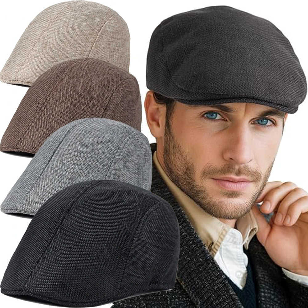 Spring Men and Summer Berets British Style Beret Hat Retro England Hats Male Fashion Hats Peaked Painter Caps for Dad S261016KAS1