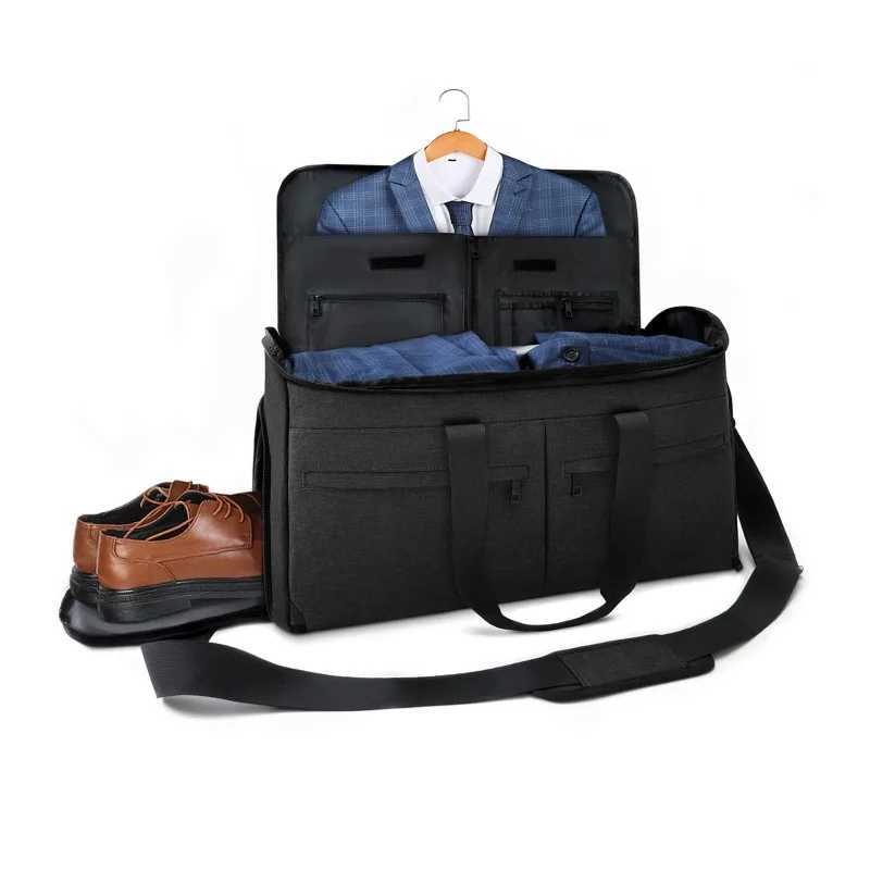 Shoulder Bags 2025 New Men's Waterproof Business Travel Multifunctional Large Capacity Suit Clothing Storage Bag Portable Shoulder Luggage Bag