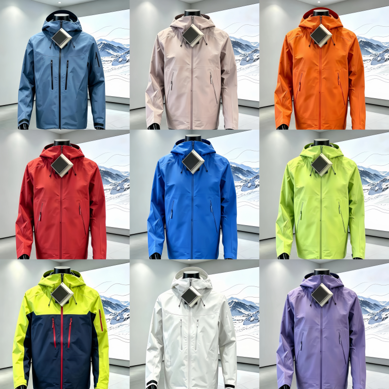 Windproof Waterproof Hardshell Rain Jacket Unisex Hooded Outdoor Ski Hiking Climbing Coat Men Women Outerwear