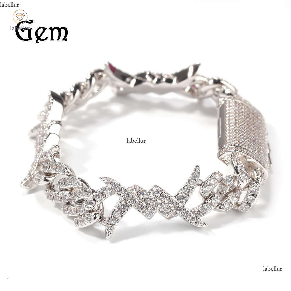 Moissanite Jewelry Hip Hop Wire Personality Moissanite Cuban Chain Ins Trend Metal Versatile Fashion Thorn Bracelet Necklace d