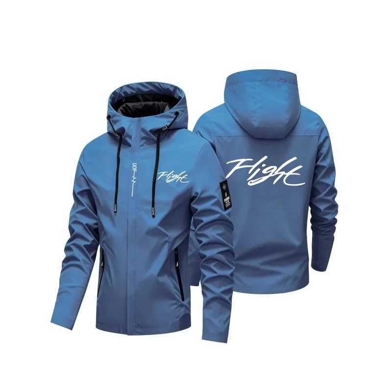 Outdoor Jackets Hoodies Men's Hooded Printed Lightweight Flight Windbreaker Men's Casual Zipper Coat for Travel and Outdoor HikingT261016