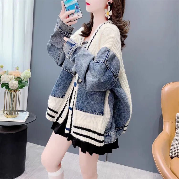 Cardigan Women Sweaters Mie Length Coats Full Sleeve Work Y2k Streetwear Elegant Knit Open Stith Casual Loose Autumn Winter 261015