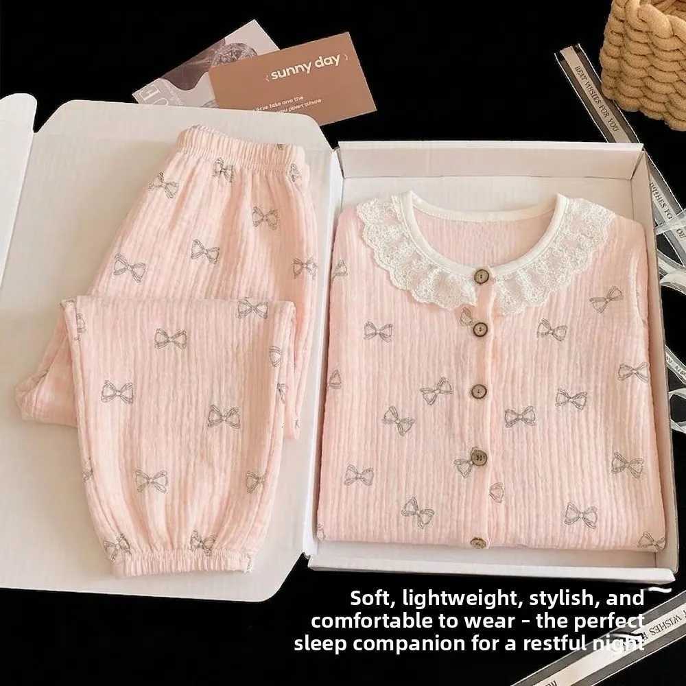 Pajamas 2026 Spring Summer Autumn Girls Fashion Pajamas Sets Ele Lace Soft Cfortable Long Sle He Clothes Set Kids SpwearsW261019