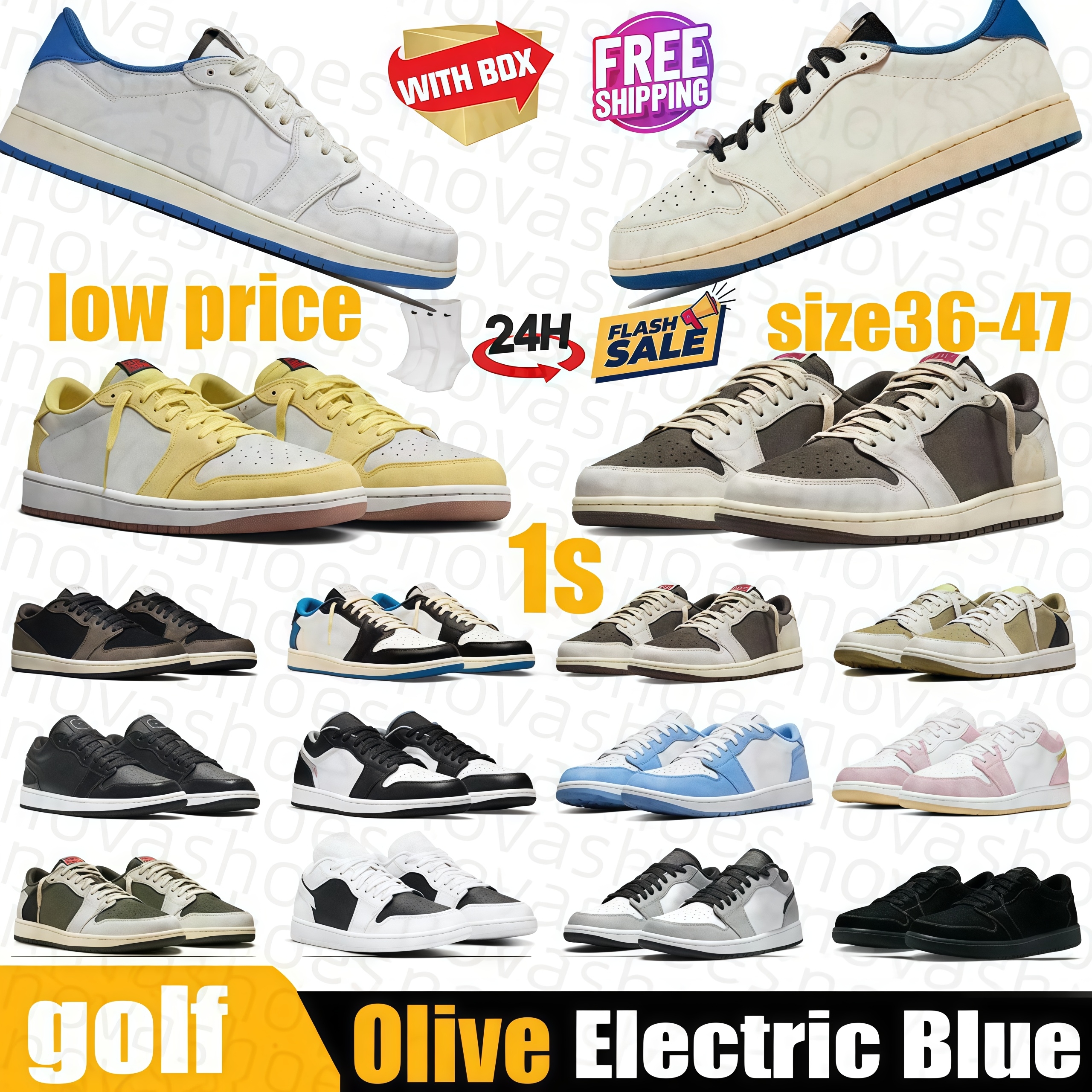 With Box Low Reverse Mocha 1s Medium Olive Basketball Shoes High OG Phantoly Black Phantoly Low OW Unc Top man 1 Low Men Women Trainers Sneakers