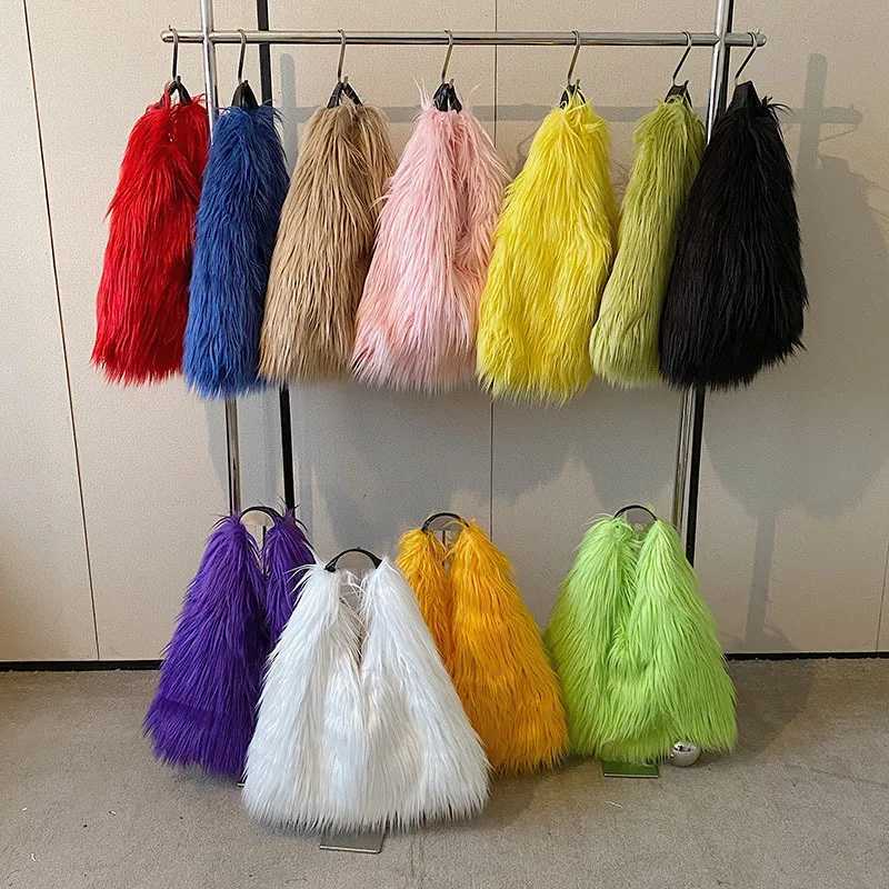 Shoulder Bags Ladies 2026 Shoulder Handbag Winter Faux Fur Women's Crossbody Bag Long Plush Large Capacity Fluffy Design Tote Handbags H261016
