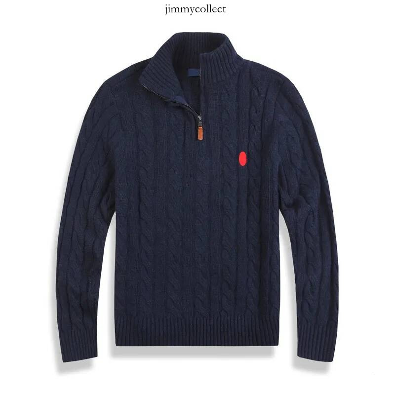 polo cardigan men designer knit Horse sweater quarter zip pull homme mens pullover half zipper luxury brand casual jumper autumn wool f4b