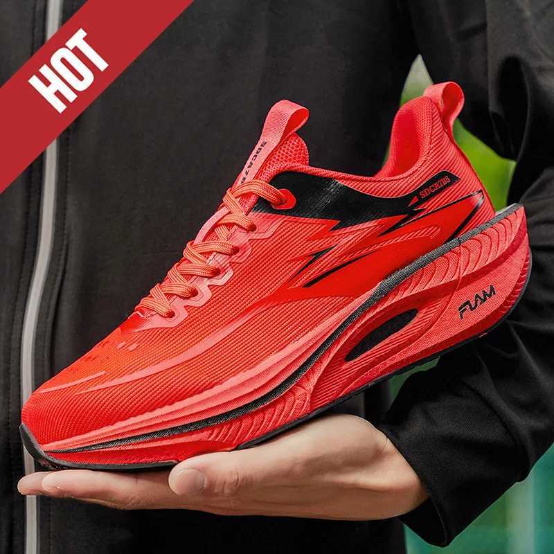 Casual Shoes Men Running Shoes Carbon Board Air Cushion Marathon Sports Breathable Lightweight Women's Comfortable Athletic Outdoor Sneakers H2