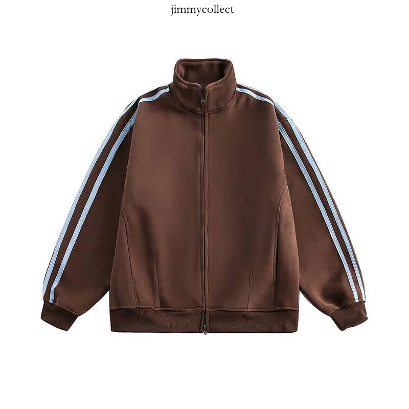 individual Jacket stand up collar a trendy brand for both men women in spring and fall loose fitting double headed zippers couple's jacket with