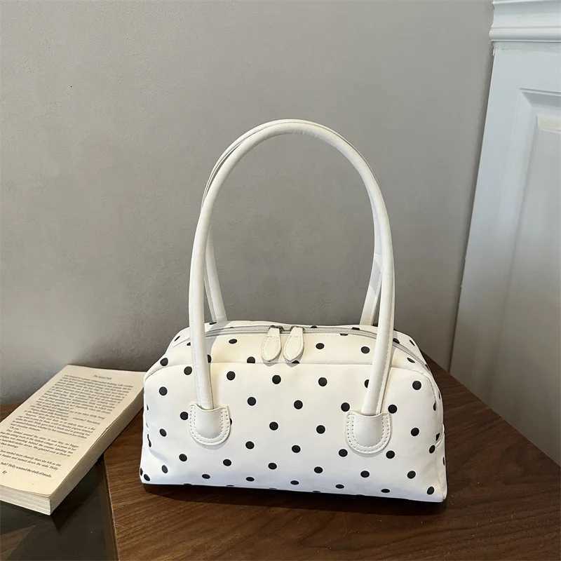 Evening Bags Polka Dot Shoulder Underarm Bags for Women Simple Portable Ladies Bowling Bag Versatile Large Capacity Female Handbag H261016