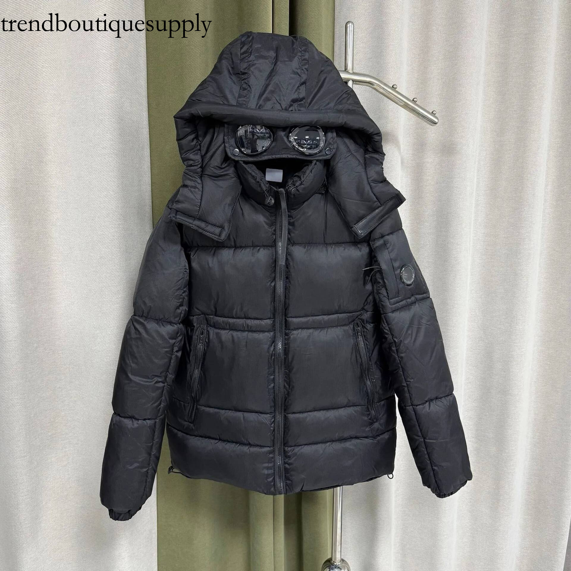 Designer Companyy Hooded Cotton Down Lens Glasses High Street Fashion Couple Style Streetwear Pullover Casual Coat for Autumn Winter da7