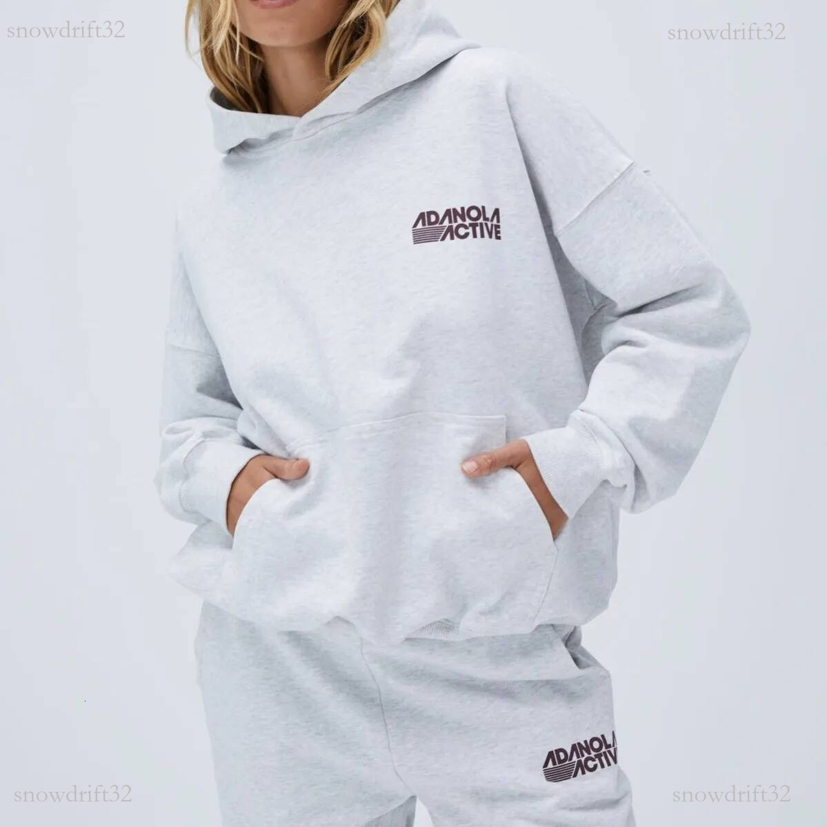 aritzia Hoodie loose Adanolass hooded grey sweatshirt for women printed street casual spicy girl tops oversized designer hoodies sport casual tops d