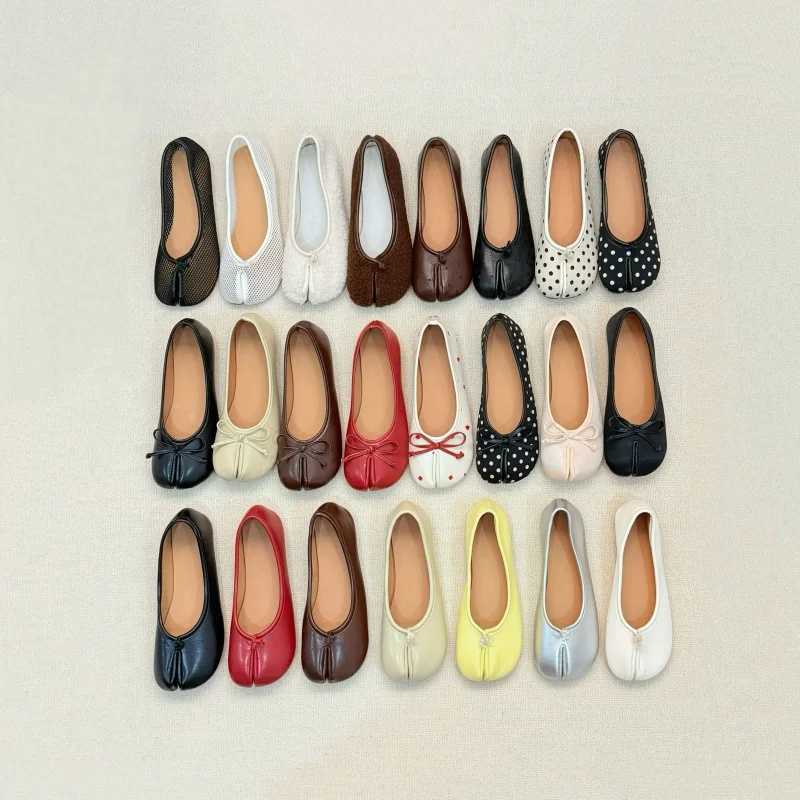 Women Tabi SplitToe Ballet Flats Spring SlipOn Shoes Vintage Soft PU Leather Lightweight Casual Loafers Walking Dress Q