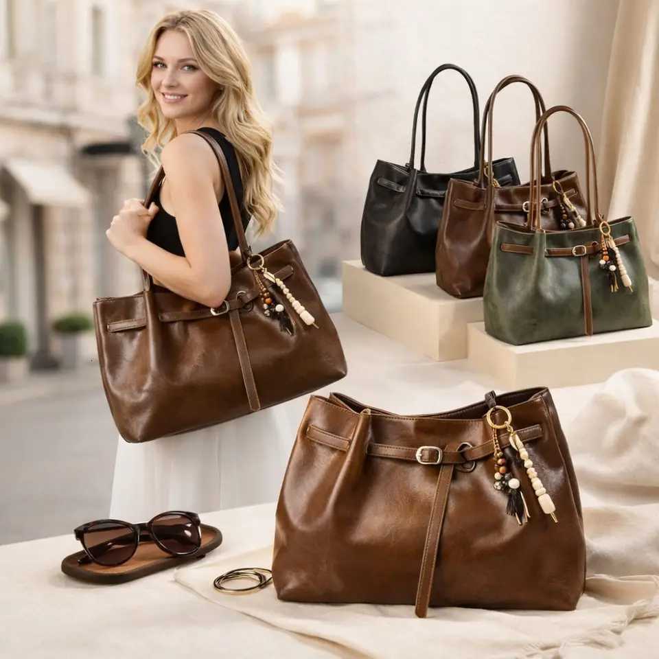 Shoulder Bags Suede/PU Leather Shoulder Bag Retro Large Capacity Handbag Elegant Solid Color Commuting Tote Bag School/Travel/Work X261016