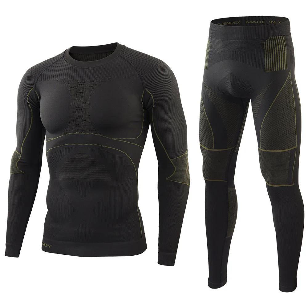 Men Sport Thermal Underwear Suits Outdoor Cycling Compression Sportswear Quick Dry Breathable Clothes Fitness Running Tracksuits 261012