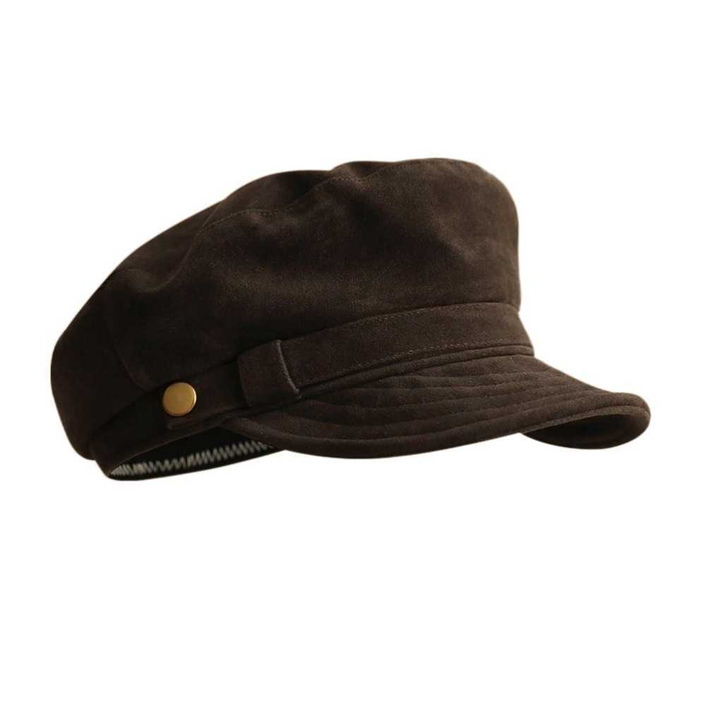 Short Fashion Brim Suede Berets Flat Top Warm Artist Hat Solid Color Korean Style Newsboy Hat Girls S261016YR5C