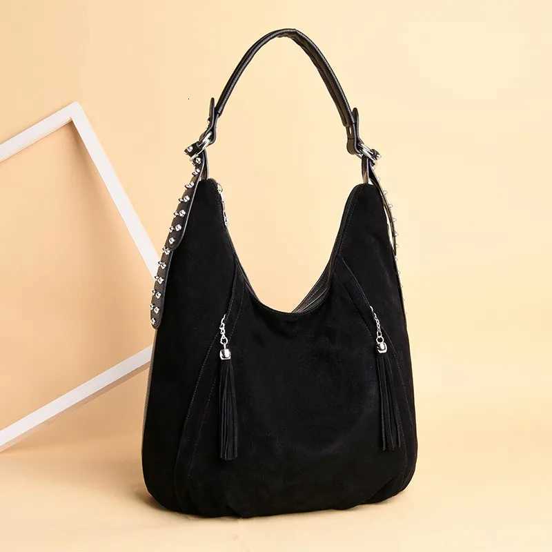 Shoulder Bags 2025 High Quality Soft Genuine Suede Women Tote Bags Large Capacity Female Shoulder Crossbody Bag Luxury Handbags Purses A Main X26101