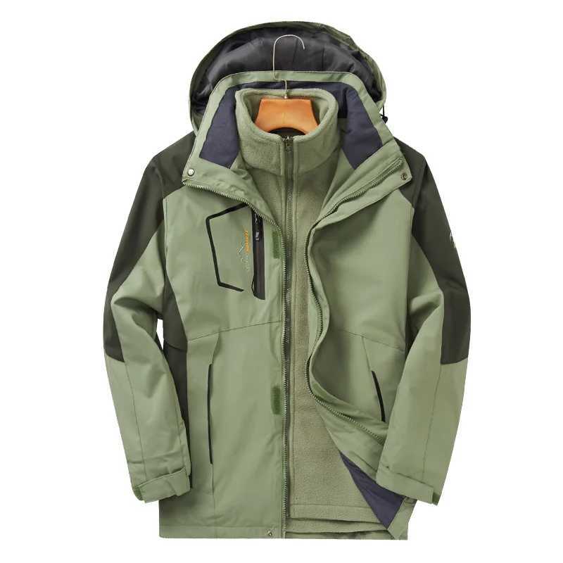 Outdoor Jackets Hoodies Autumn Winter 3in1 Men Mountaineering s Windproof Waterproof Hooded Fece Warm Outdoor Fishing Hiking Cam CoatT261016