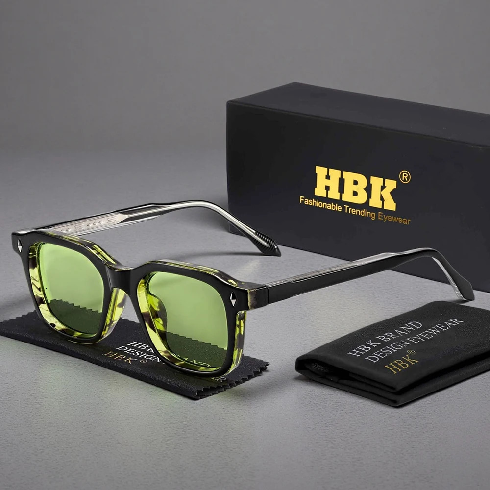 HBK Square Men Sunglasses Fashion Small Rectangle Eyeglasses Y2K Outdoor Women Travel Sports Party Gift Glasses UV400 261016