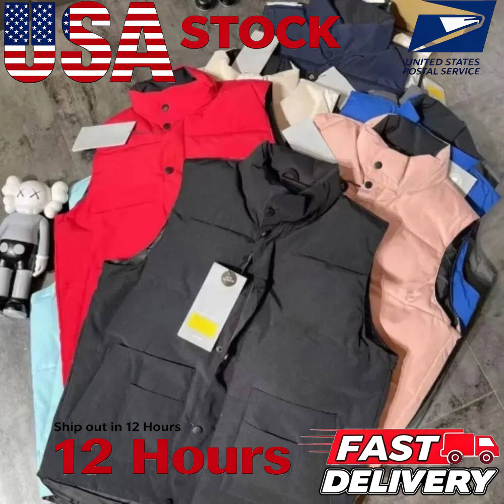 Canada Winter gilet mens vest designer down jacket luxury woman feather filled material coat embroidered badge body warmer outerwear full label jack