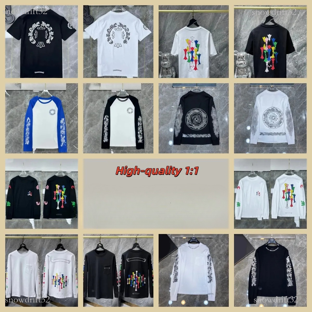 ch Shirts Men Designer chrome Long Sleeve Y2k hoody Clothes Gothic Punk Cross Sanskrit Puzzle Graphic Tee Hip Hop hoodie Retro Sanskrit Printed Shor