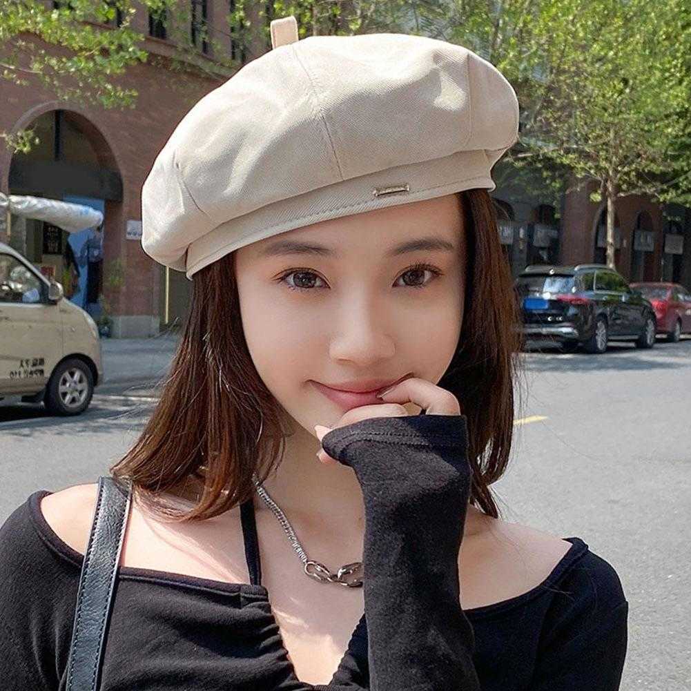 Solid Fashion Color Beret Hat For Women Girls Spring Autumn Warm Octagonal Cap Vintage Korean INS Lady Painter Hats S261016UGRX