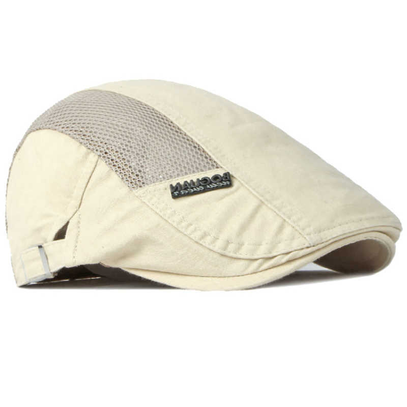 Beret HT4029 Cap New Spring Summer Cap Hats for Women Men Breathable Cotton Mesh Flat Cap Male Female Artist Painter Beret Hat S2610163V64