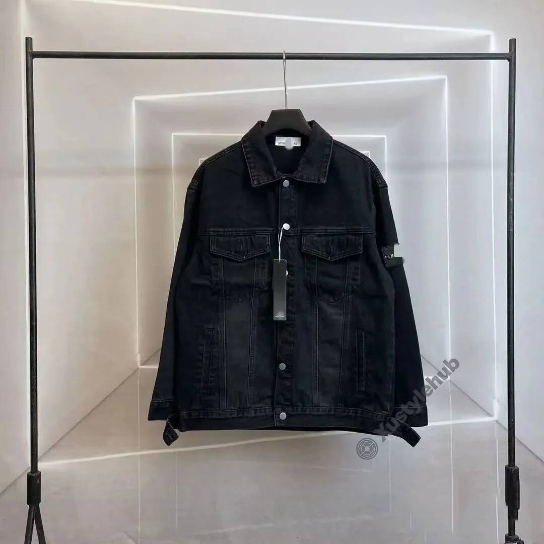 stone American retro stone fashionable denim men's and women's new high version trendy brand washed loose casual jacket stone a72