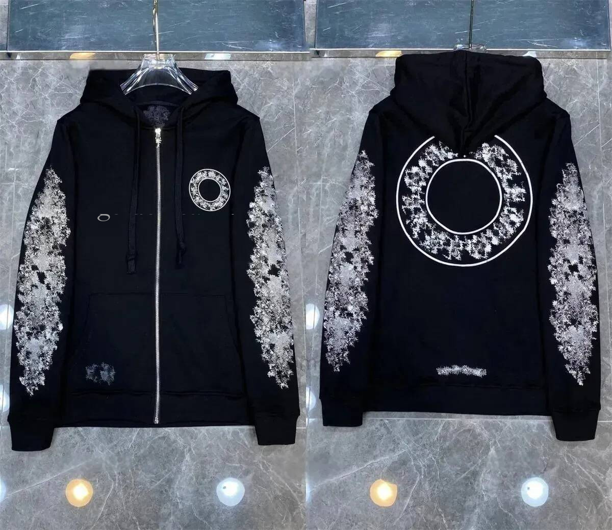 ch Hoodie Cardigan Designer High Quality chrome Hoodie Men Women Cross Sanskrit Hoodie Letter Printed Zipper Sanskrit Print Long Sleeve fashion Hood