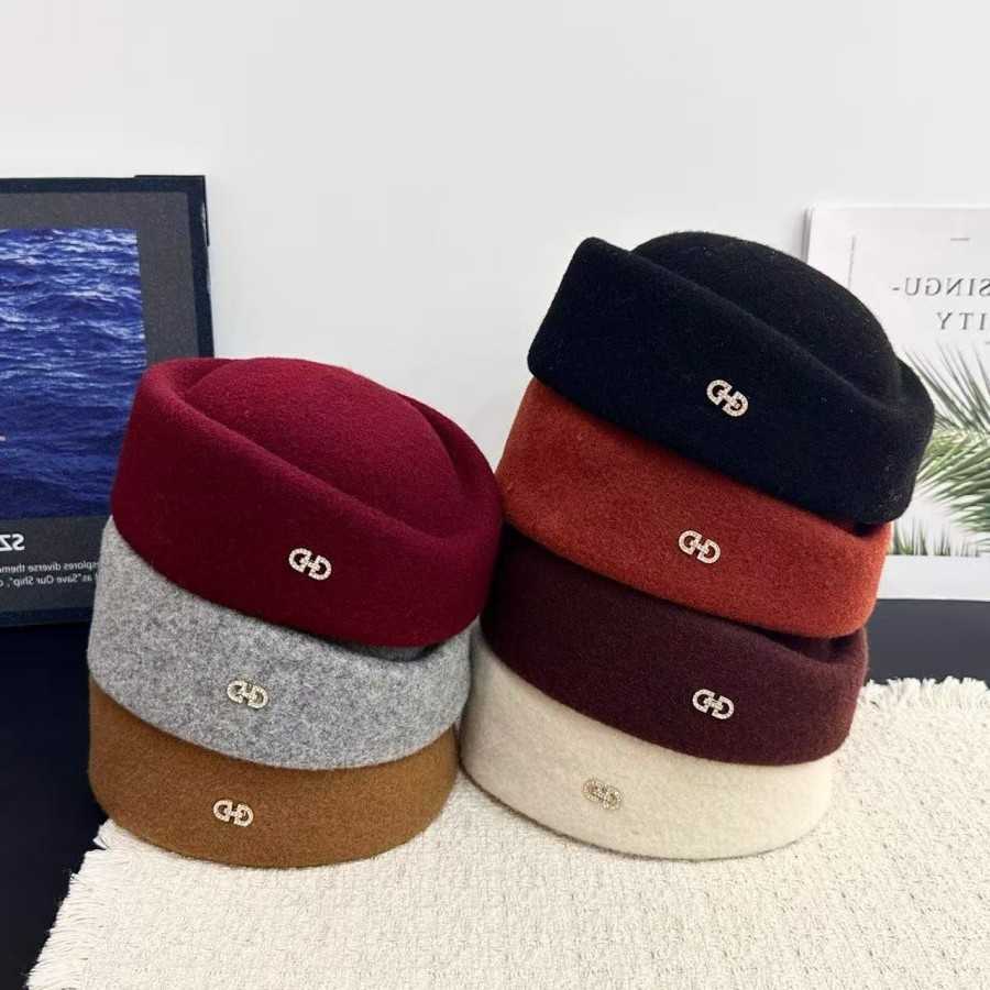 Style Korean Versatile Autumn and Winter Stewardess Hat for Women Fashionable Casual Woolen Beret Winter Warm Hat S261016ESD8