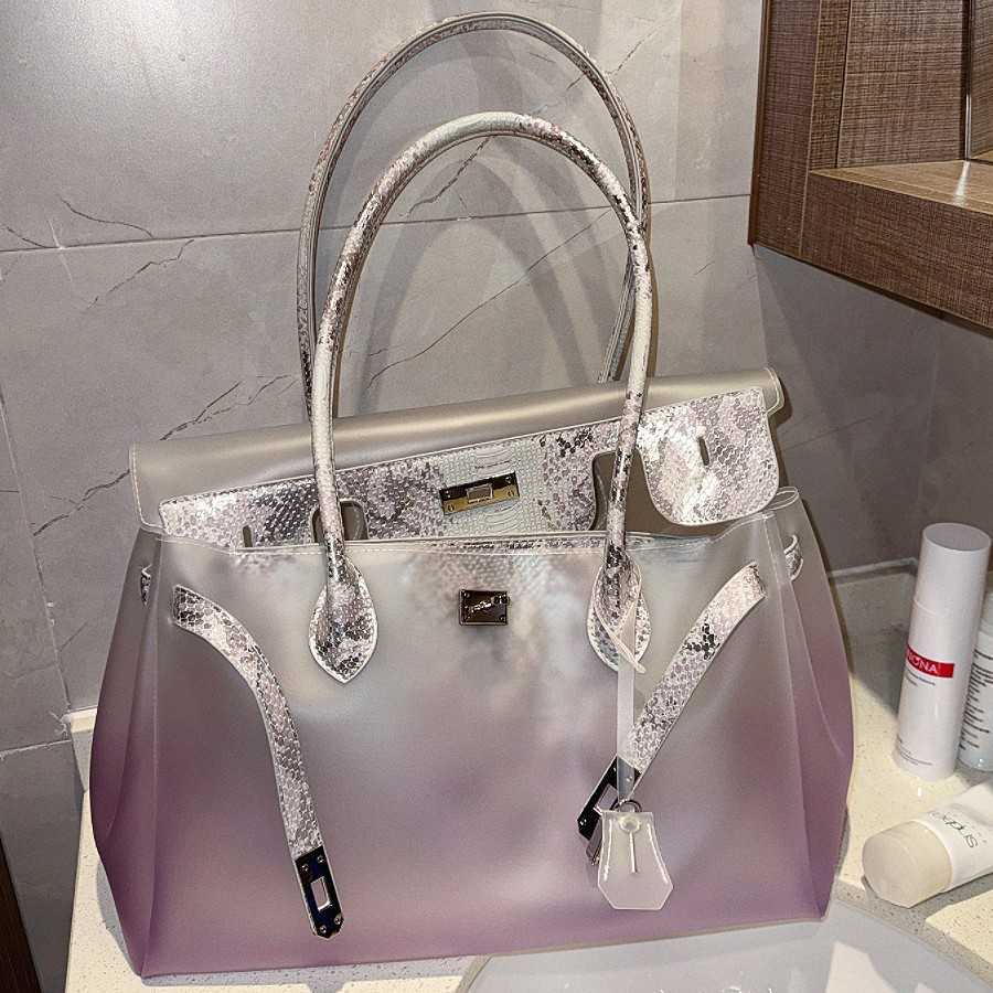 kiikii's same style TPU jelly bag new summer model high-end commuter tote transparent large-capacity underarm Q61016