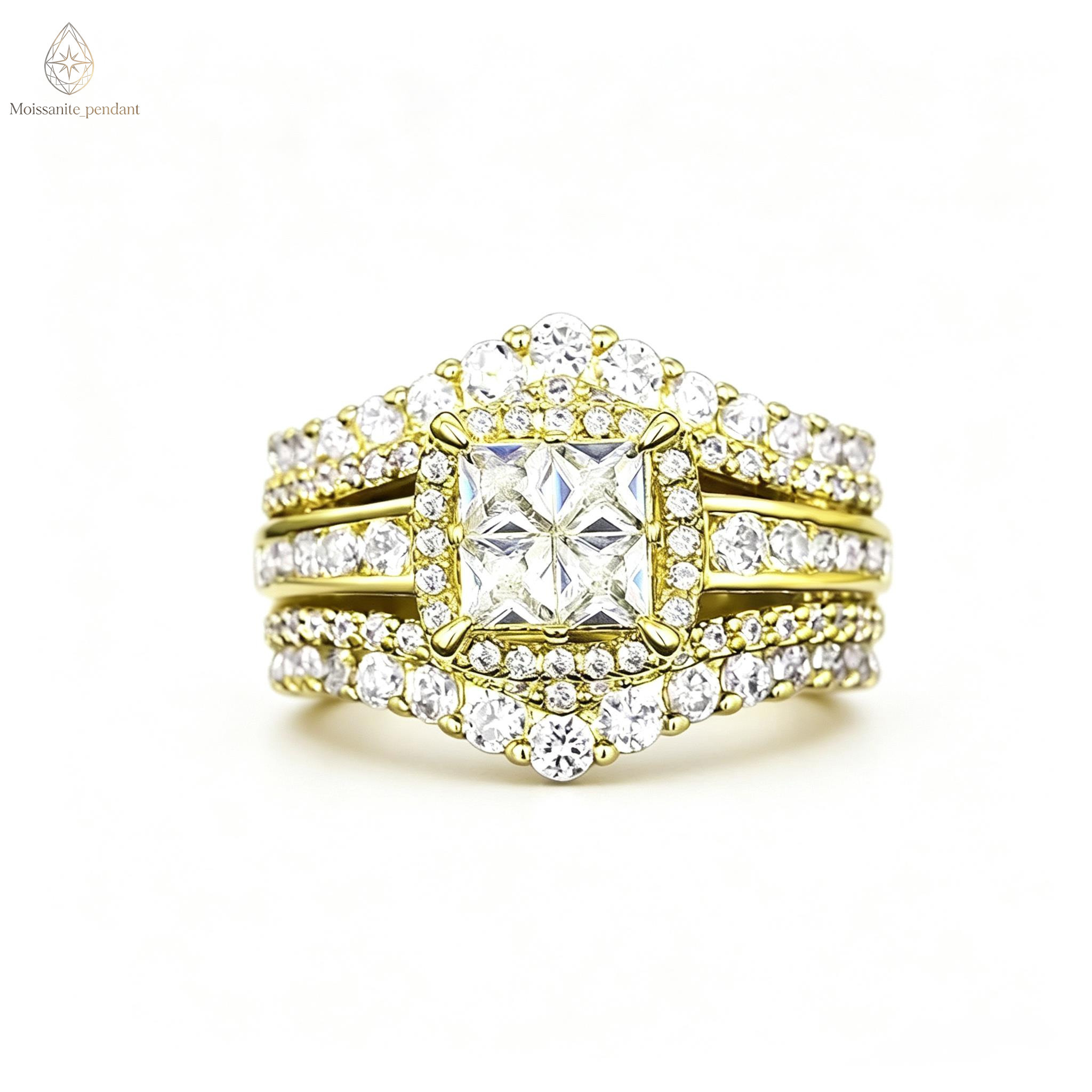 Factory Price Silver 925 Sterling Gold Plated Ring Mossinate Fine Jewelry Engagement Promise Ring Men's And Women's Styles