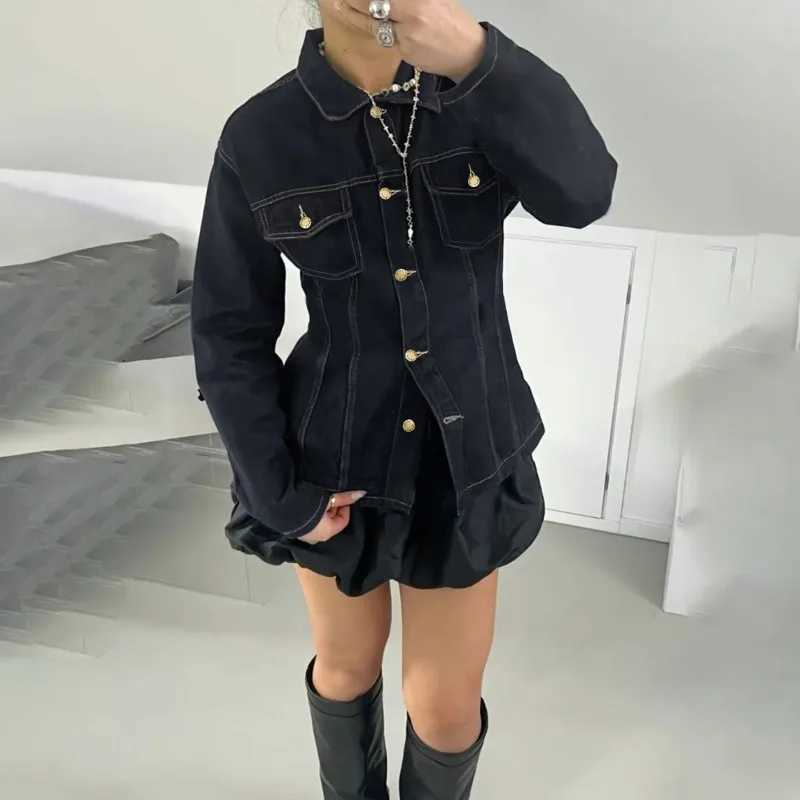 Jackets Women Vintage Denim Men's Jacket Fashion Y2K Patchwork Casual Long-Sleeved Denim Coats Top Autumn Women New Streetwear Outfits N261016