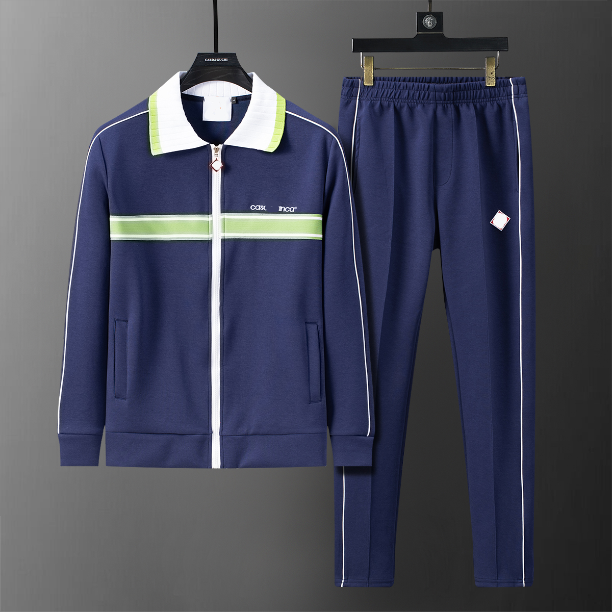 207 year sportswear men's jackets and pants fashion full zipper letter printed slim fit sportswear set men's sportswear set and pants spor