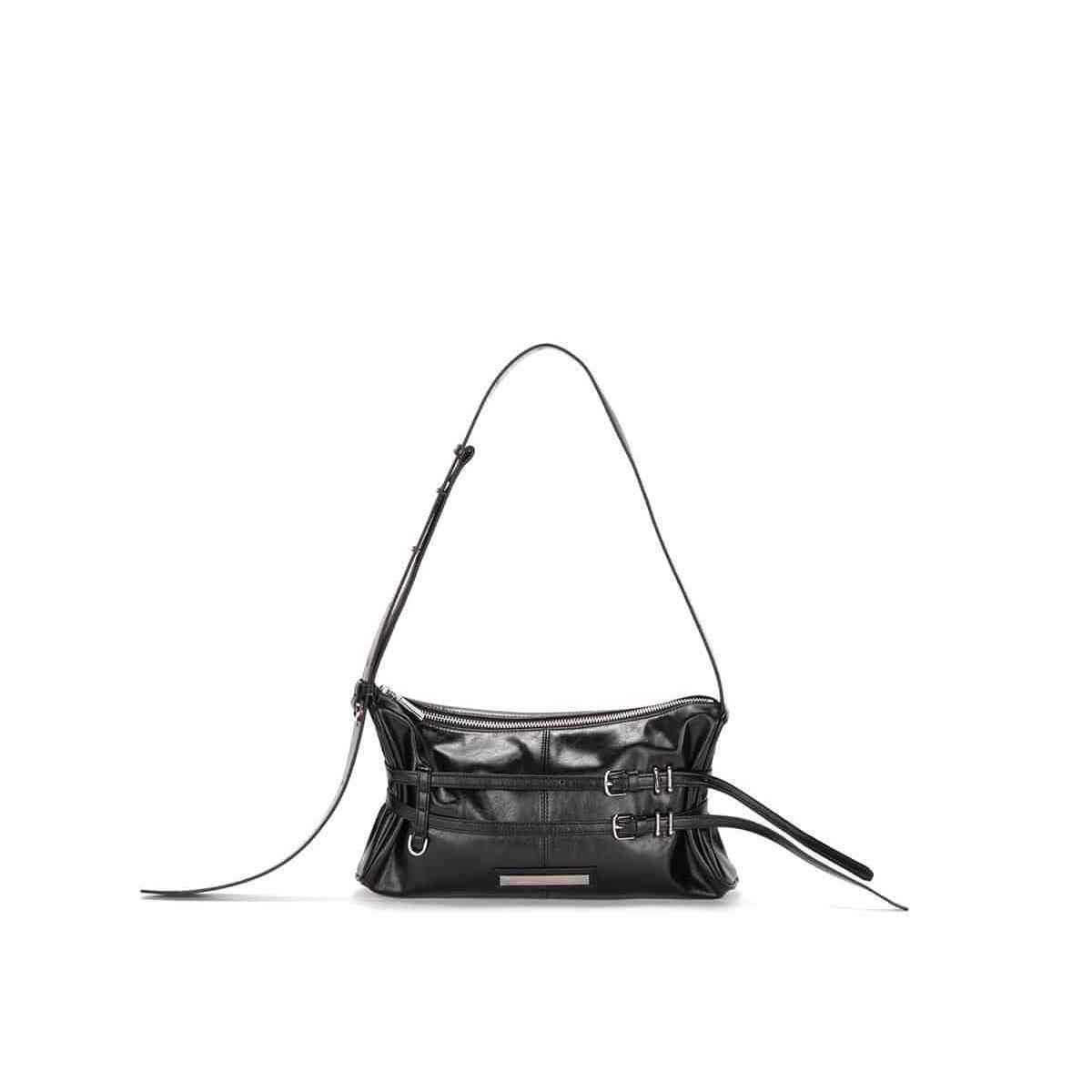 Korean designer bag with double pleated straps shoulder bag underarm bag handbag kim bag crossbody bag Q261016