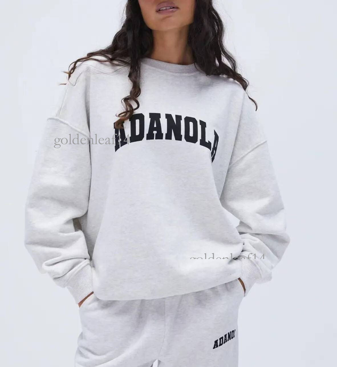 Adanolass Oversized Hoodie Women Letter Print Embroidered Adahoodie Sweatshirt Casual high quality Y2k Streetwear Kangaroo Pocket Tracksuit Top 402