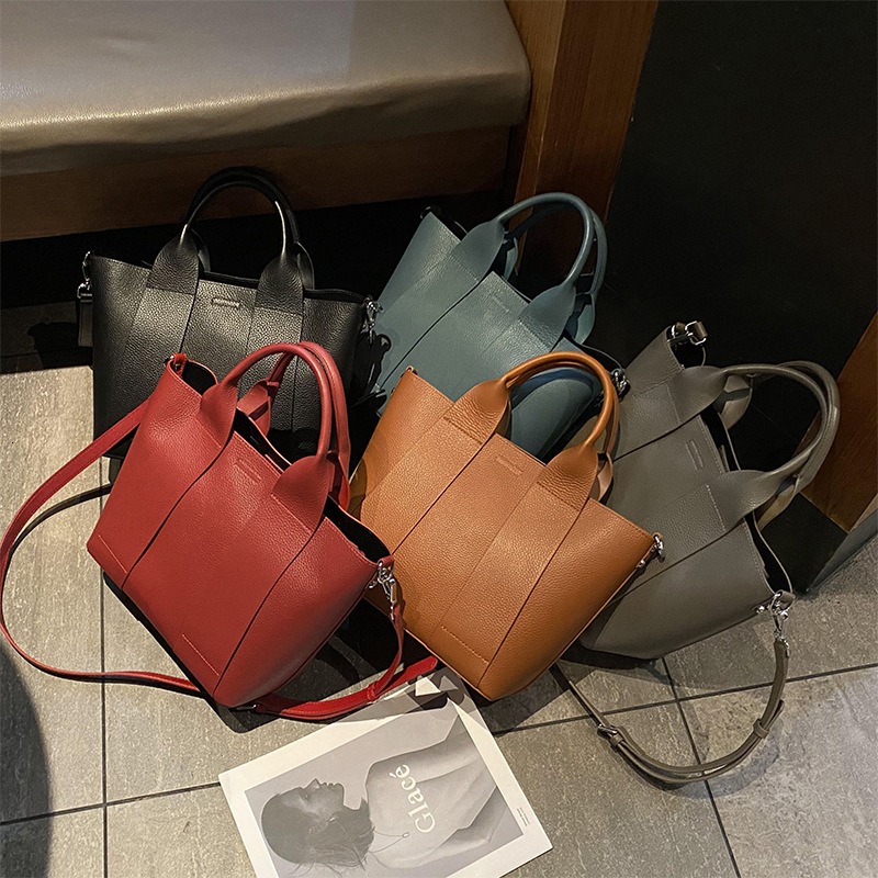 High End Women's Handbag Cowhide Commuting Bag New Foreign Designer Bag Trade Fashion Women's Handbag Large Capacity Handbag Genuine Leath