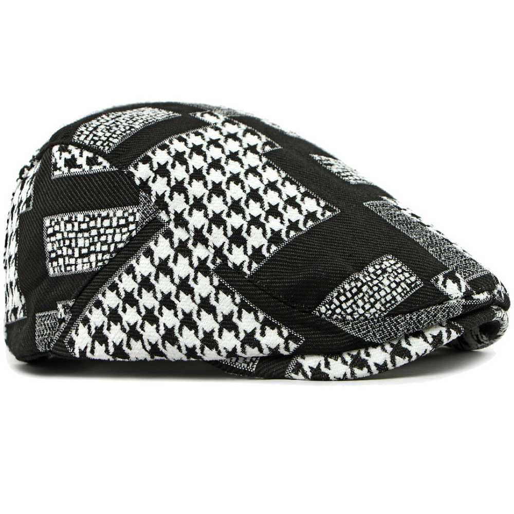 Mens HT4882 Berets Women Vintage Plaid Artist Painter Beret Hat New Autumn Winter Beret Cap Male Female Adjustable Ivy Flat Caps S261016F0E1